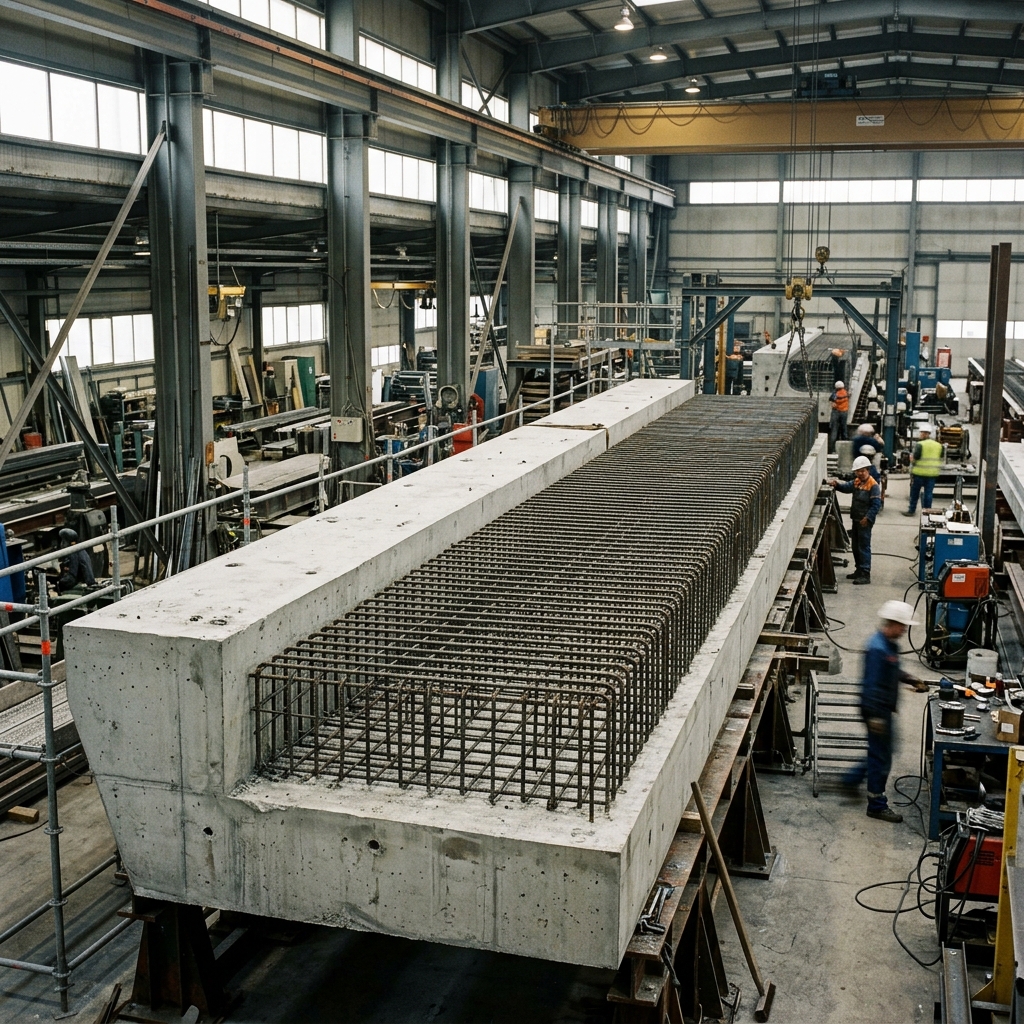 Fabrikada üretilen yüksek mukavemetli prefabrik betonarme galeri segmenti